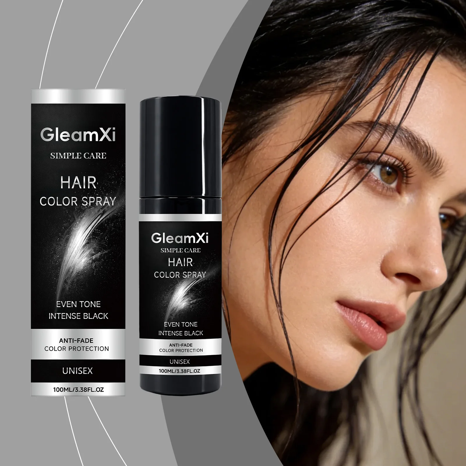 Black Hair Color Spray Long Lasting White Gray Root Touch up Natural Even Tone Intense Black Anti-Fade Temporary Hair Dye Spray