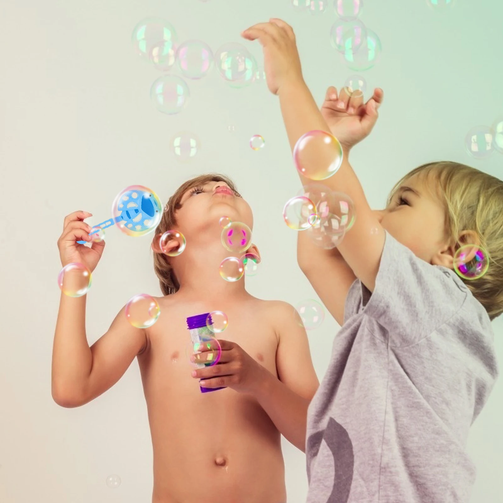 9Pcs Colorful Bubble Wands Set Lightweight Safe Easy Use for Kids Outdoor Activities