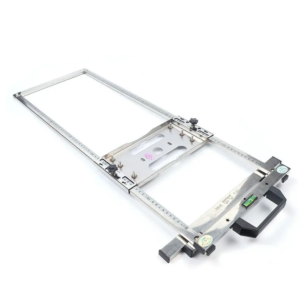 نظام دليل منشار دائري من الفولاذ المقاوم للصدأ 2 نطاق قطع قابل للتعديل 60 سم مع مقياس ثنائي لبلاط الخشب مناشير 4 بوصة