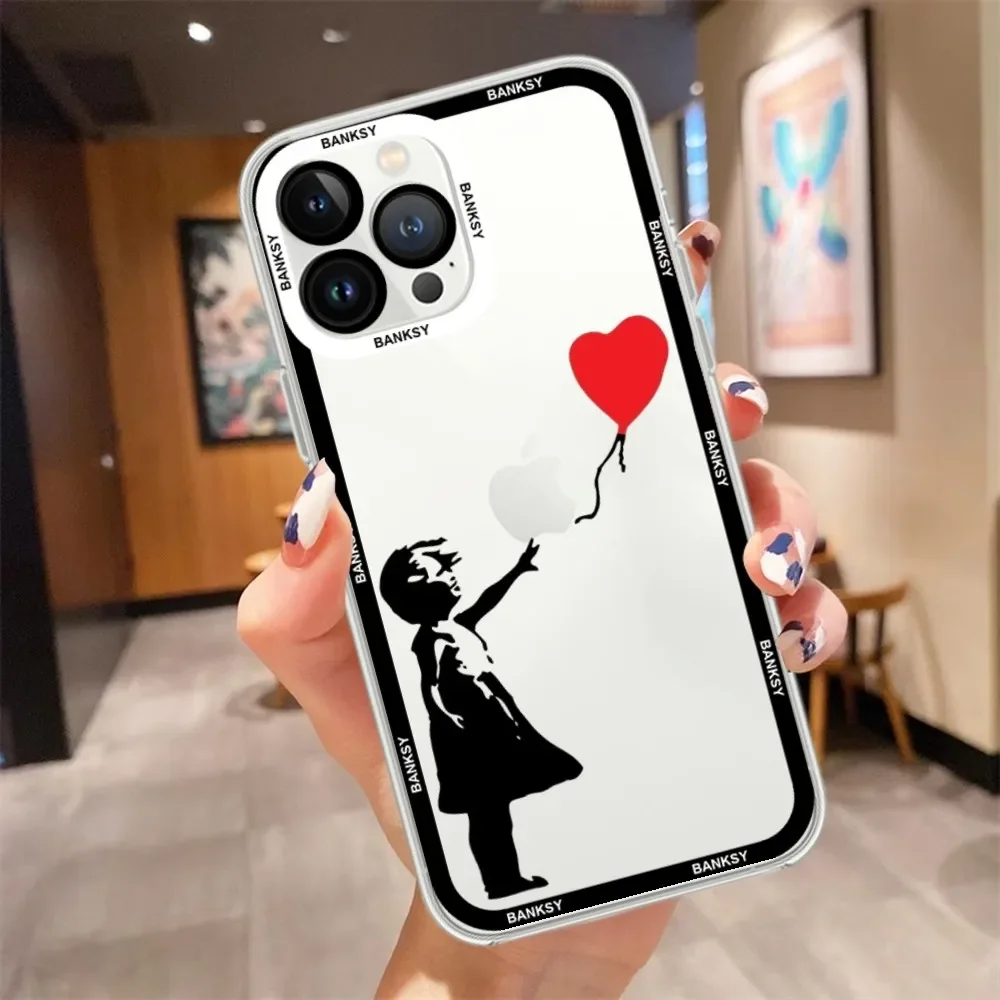 Graffiti Artist Banksy Phone Case  For iPhone 15 13 14 12 11 Pro Max X XR XS Max