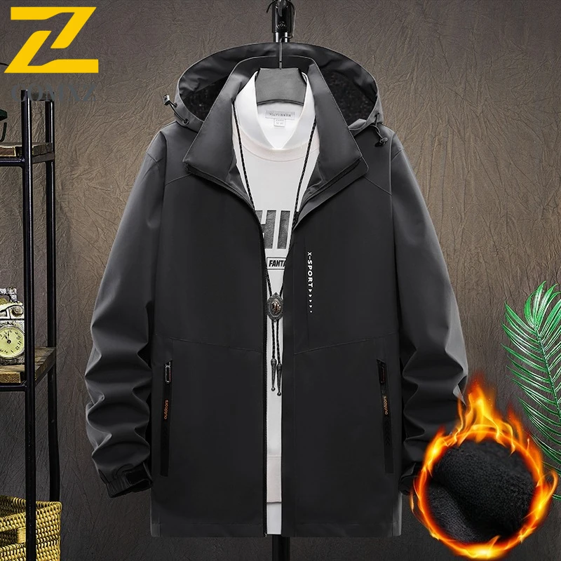 

Men's Trendy Jacket 2025 Winter Windproof Waterproof Hiking Camping Fleece Jacket Hunting Work Outdoor Sports Warm Hooded Coat