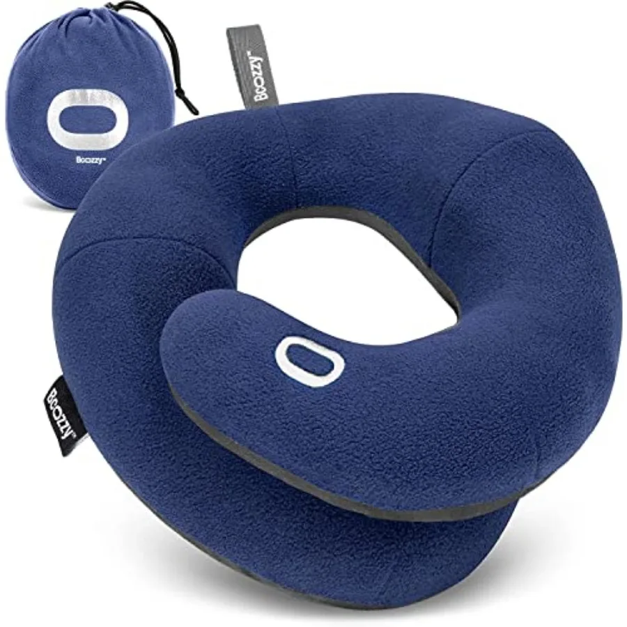 

Travel Neck Pillow for Airplane Patented Double Support for Head, Neck, and Chin. Best for Long Flights, Plane Sleeping, and Ca