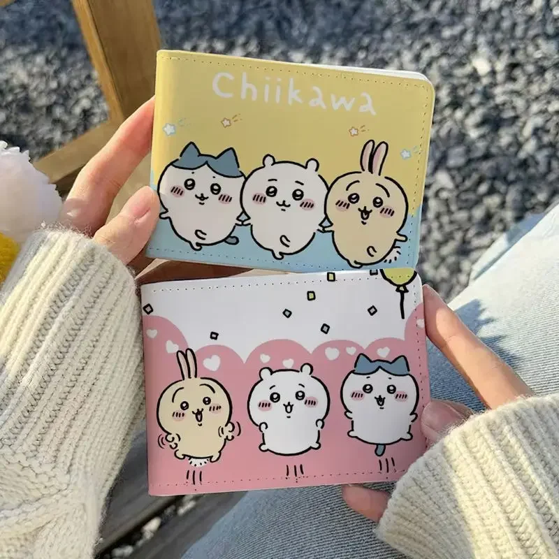 

Kawaii Fashion Cartoon ちいかわ Card Case Cartoon Japanese Anime ハチワレ Two Pockets Card Holder Bag Nagano Passport Holder うさぎ