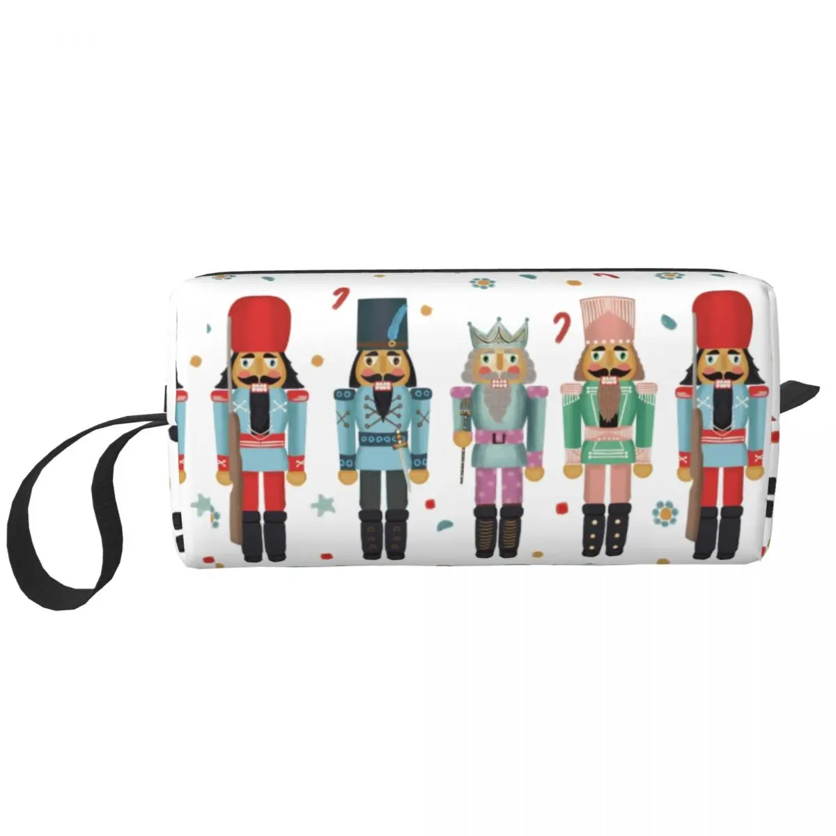 Custom Nutcracker Party Makeup Bag for Women Travel Cosmetic Organizer Christmas Nutcrackers Soldier Storage Toiletry Bags Box