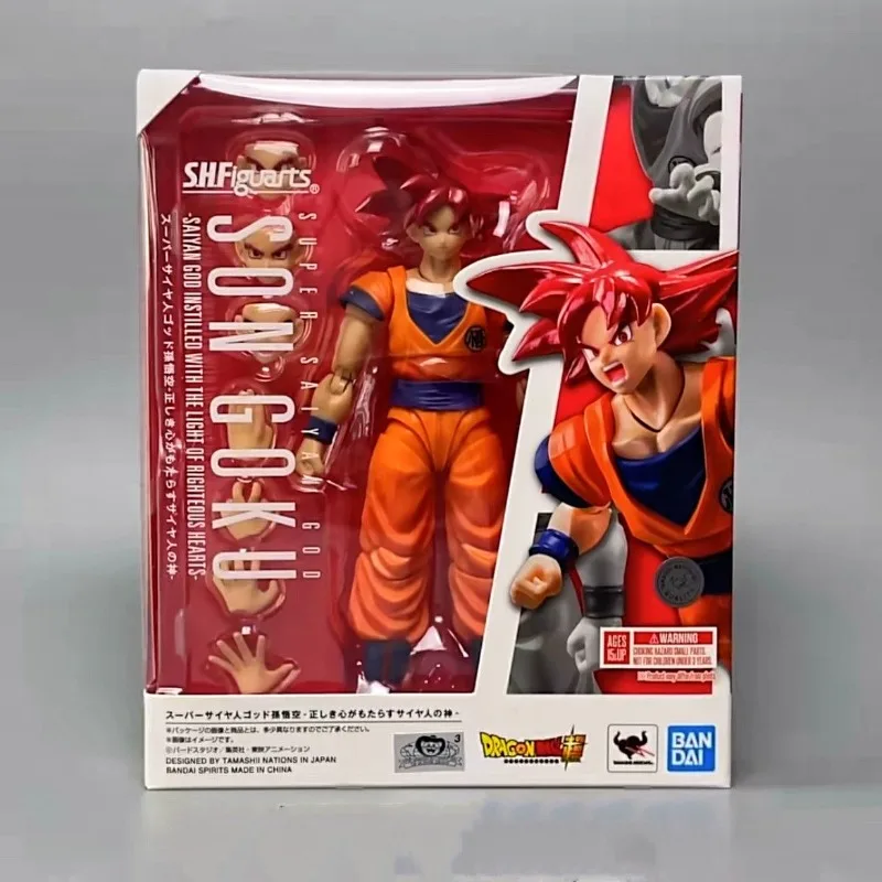 Original Bandai S.H.Figuarts Dragon Ball Super Super Saiyan God Son Goku Articulated Action Figure Collectible With Original Box view 6