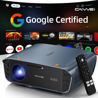 CAIWEI S7+ Android 14 Projector for movies 4k Full HD 1080P 2000 ANSI Google Certified Video Home Theater Projectors with Dolby
