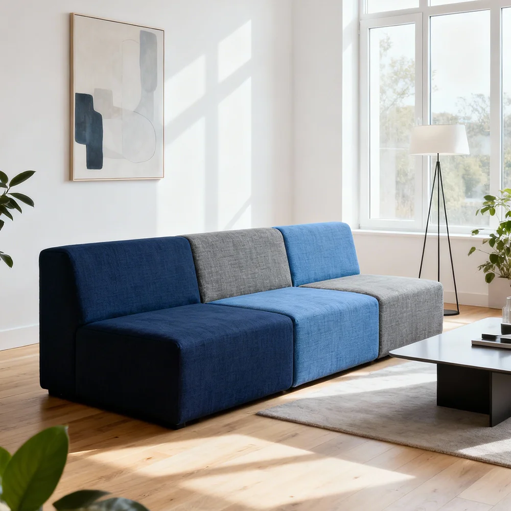 Coofull Easy Setup Modular Sofa Set Vacuum Compressed in Box for Compact Shipping Cozy Foam Couch for Apartment Living Room