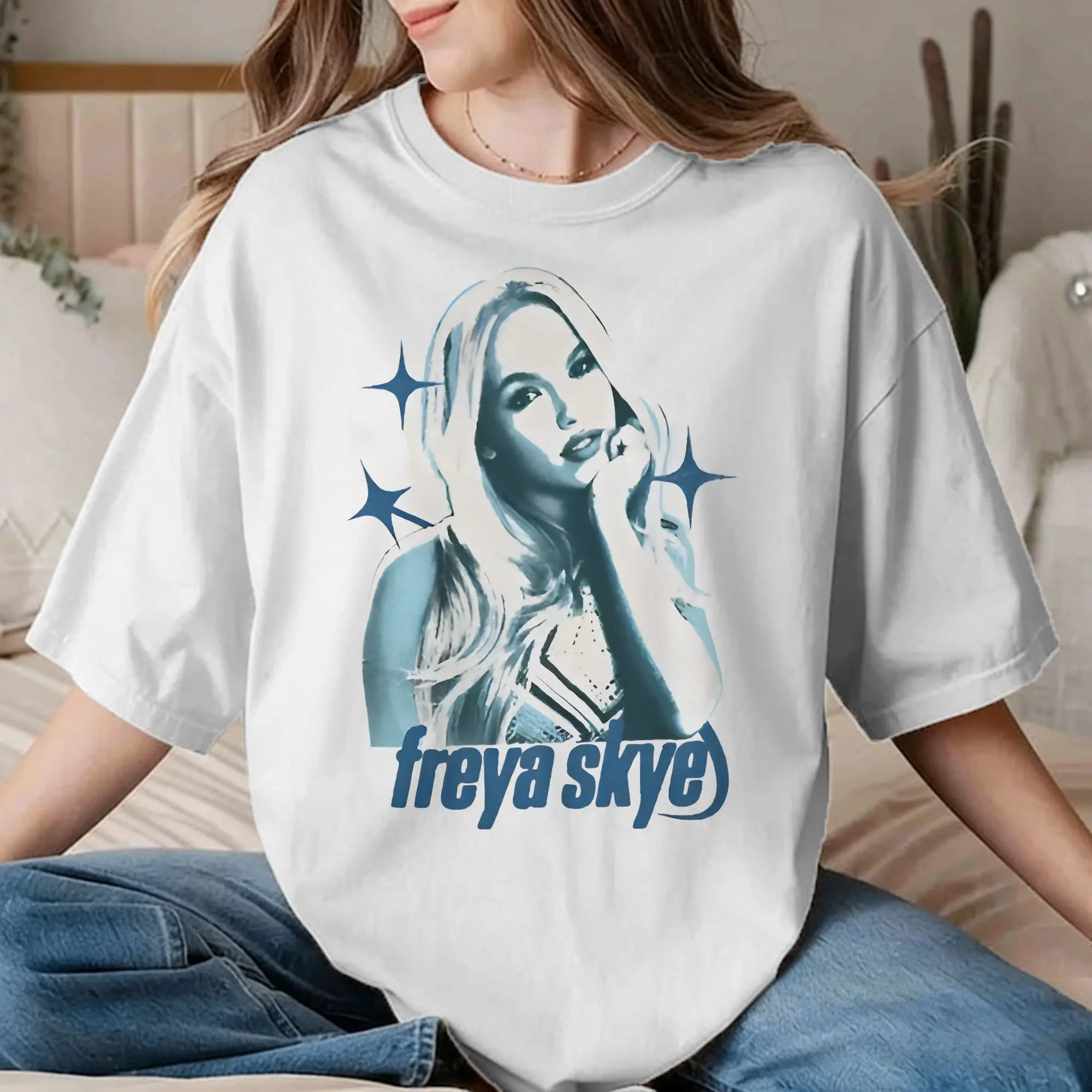 Retro   Freya Skye T Shirt for Men Women Pure Cotton Novelty T-Shirts O Neck  Tee Shirt Short Sleeve Clothes Gift Idea