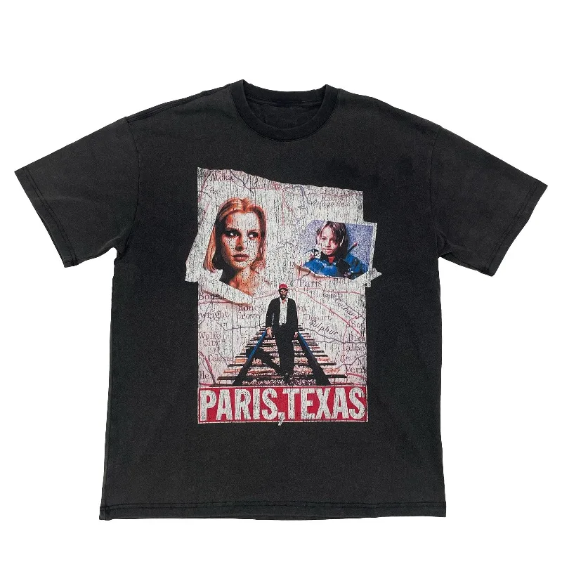 Movie 'Paris, Texas' Promotion T-shirt for Summer New Style Suitable for Both Men and Women, Casual and Fashionable T-shirt