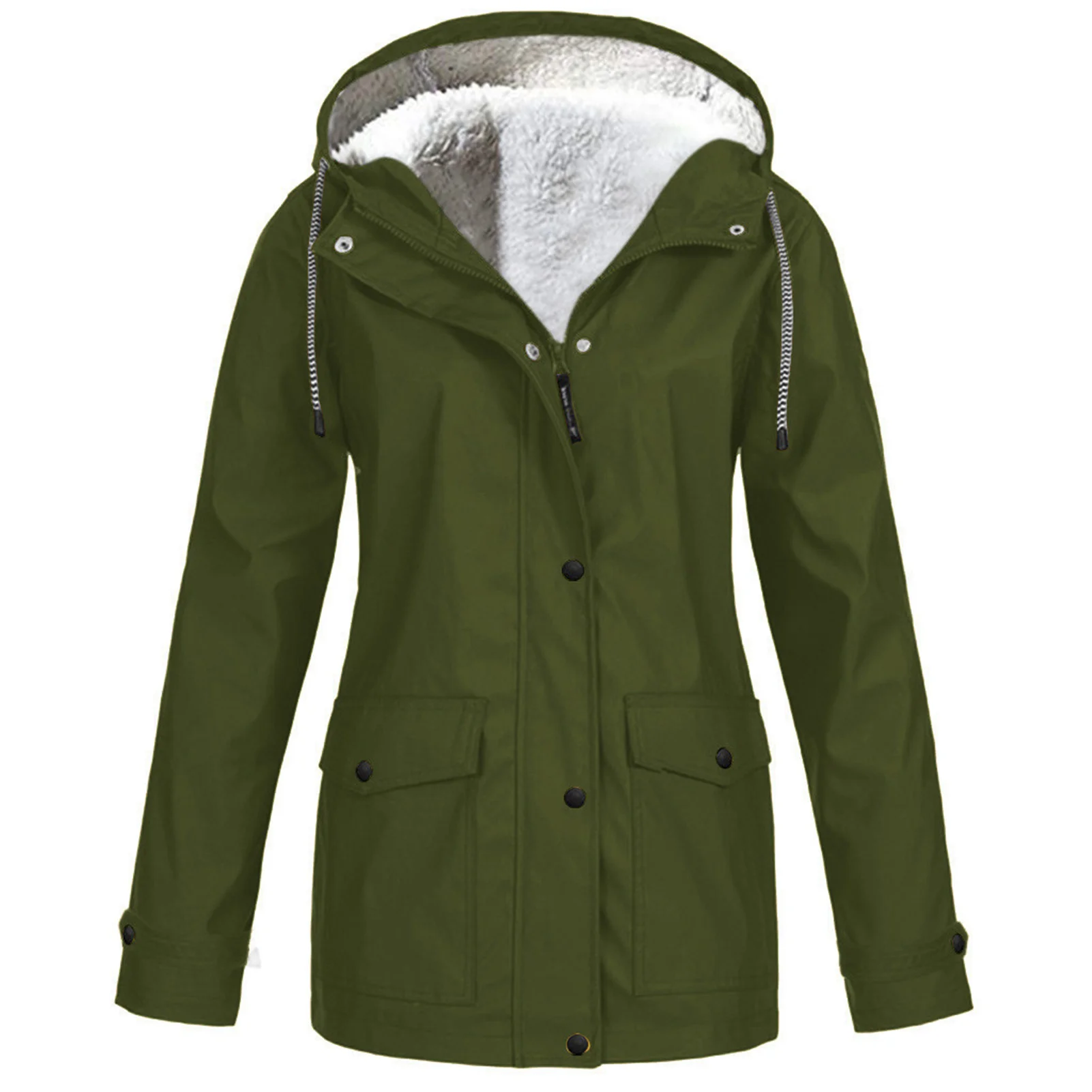 Ladies Autumn And Winter  Jacket Outdoor Waterproof Hoodie Long Coat Waterproof Overcoat For Winter Outdoor