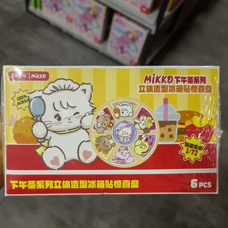 

Новинка в наличии Mikko, серия послеобеденного чая, наклейка на холодильник, мультяшная 3d магнитная глухая коробка, декоративная милая наклейка на холодильник