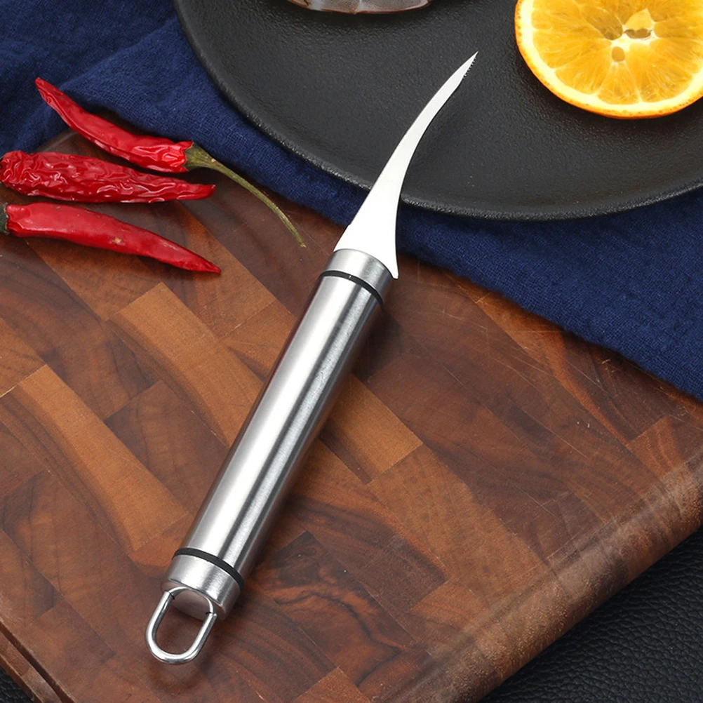 

2pcs Stainless Steel Shrimp Peeler Kitchen Scissors Seafood Tool Ergonomic Handle Corrosion Resistant Food Scissors Shrimp Line