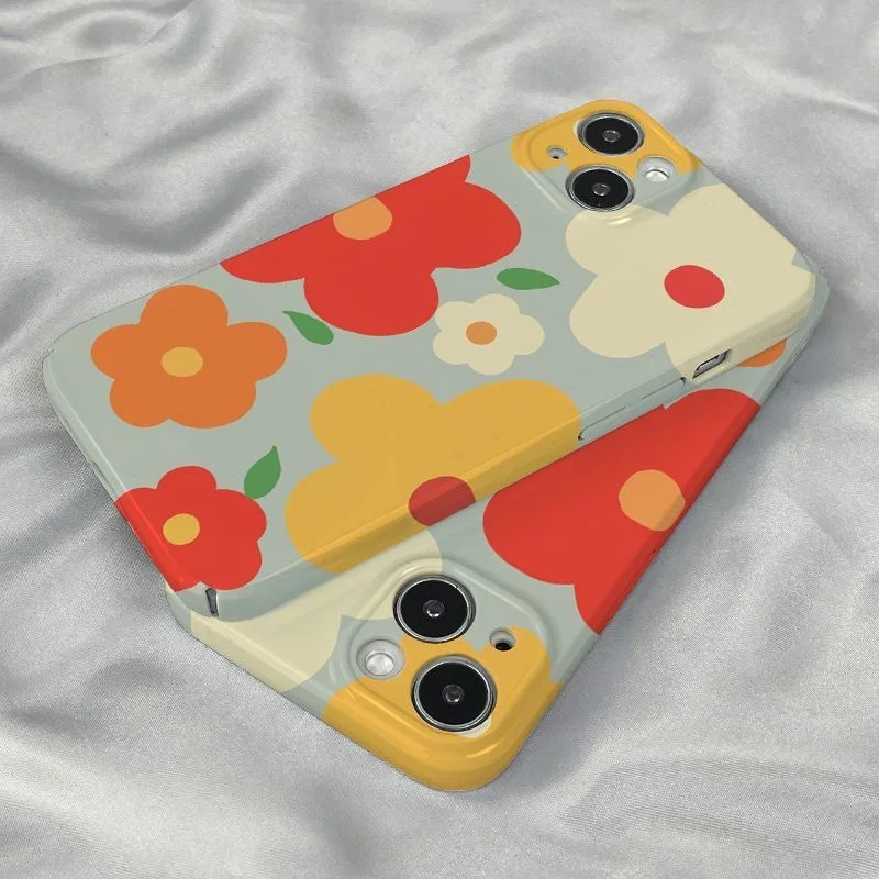 Spring and Summer Colorful Flowers Case for IPhone 16 15 14 13 Pro Max Back Phone Cover for 12 11 Pro Plus 8 7 X XS XR SE Cover