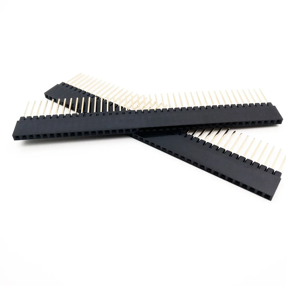 PC104 Single Row Female Header 1x40 Pin, 2.54mm Pitch Long Pin Stacking Connector Strip (5/10/20 Pcs)