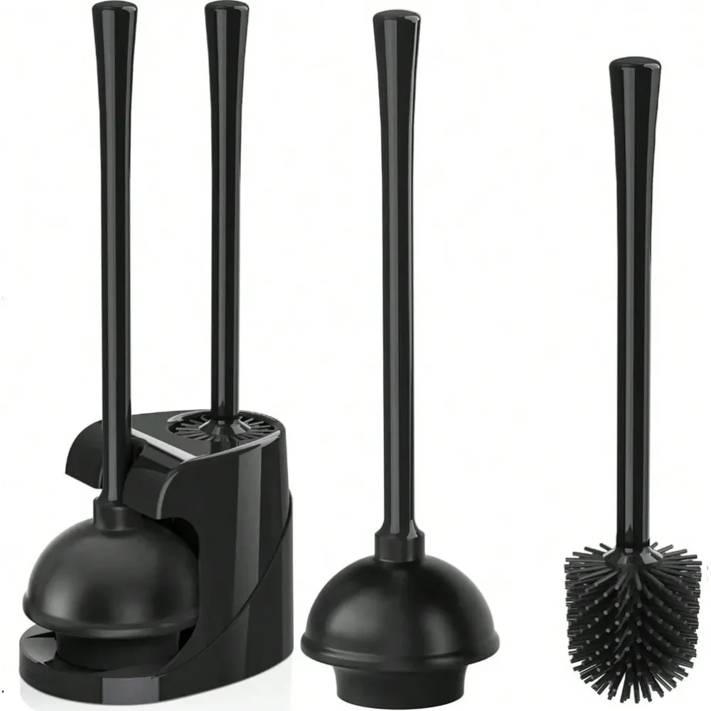 

Plunger And Brush Set, Silicone Toilet Brush And Plunger With Holder For 5.7Inch Toilet Drain, 2In1 Toilet Brush Plunger Combo