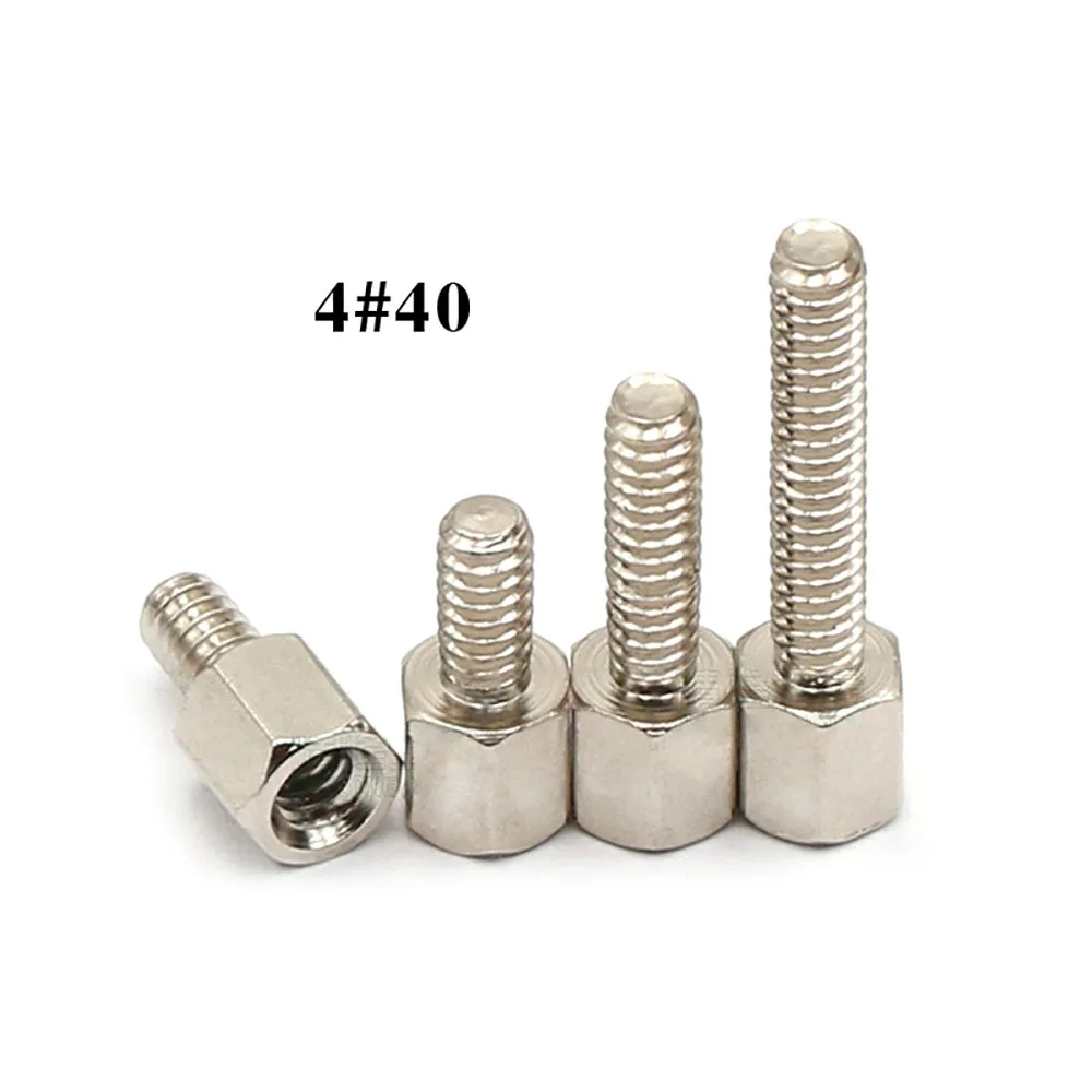 5-100Pcs Hex Standoffs 4#40 Copper Alloy Hexagonal Standoff Male to Female Standoff Spacer Screw PCB Support Length=5-15mm