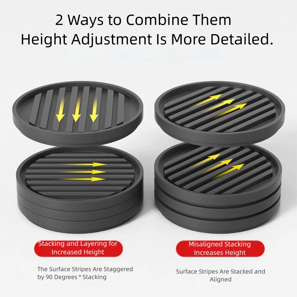 Professional Heavy-Duty Furniture Foot Pad Square Round Bed Lifts Risers Adjustable Non-slip Bed Lifter Desk Sofa Chair Legs
