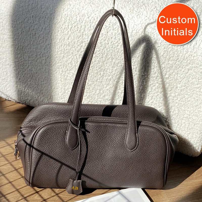 

Free Custom Initials Leather Bowling Bags Fashionable Simple Bags For Women Luxury Designer Handbags Purses 2026 New In Shoulder