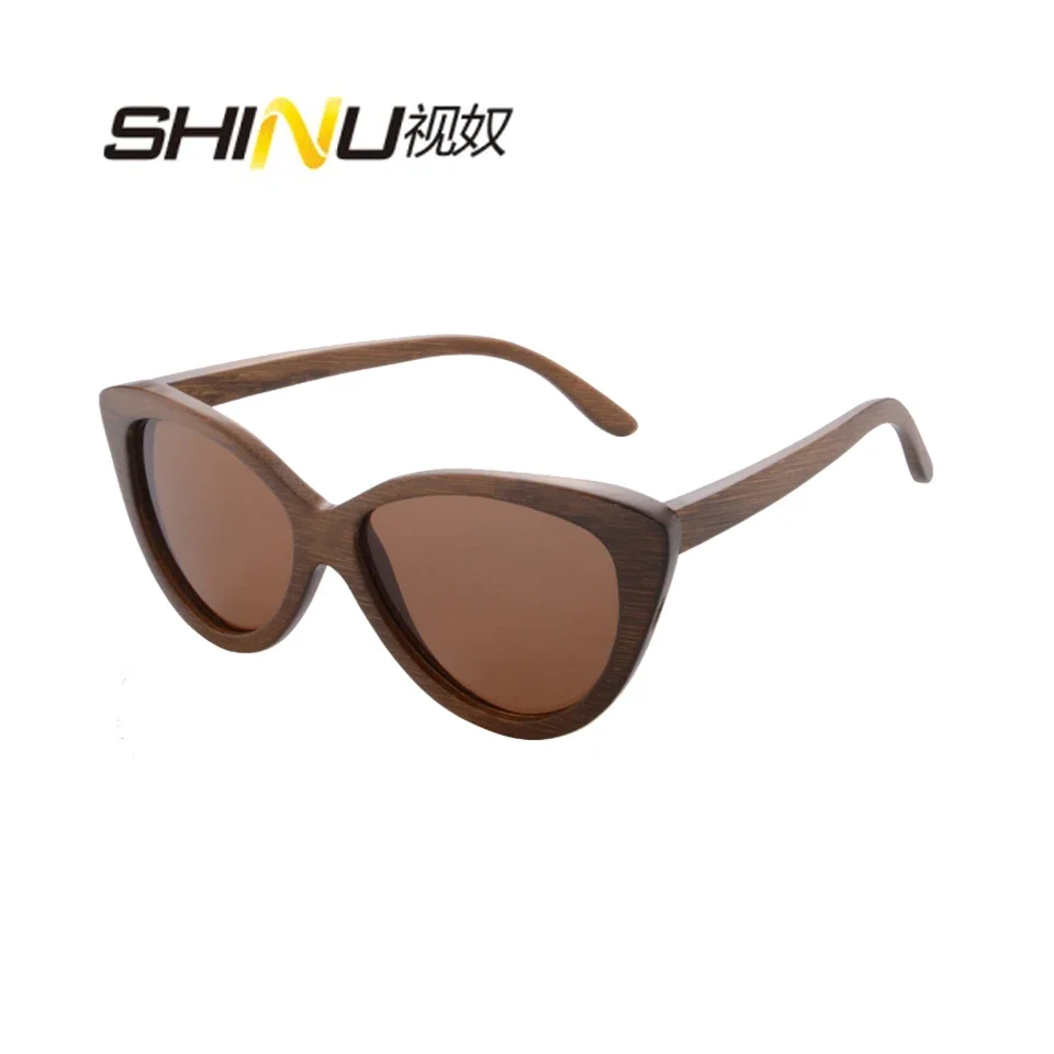 

SHINU brand Women Sunglasses Bamboo Sun Glasses Polarized sunglasses women UV400 Protection sunglasses cat eye lenses eyeglasses