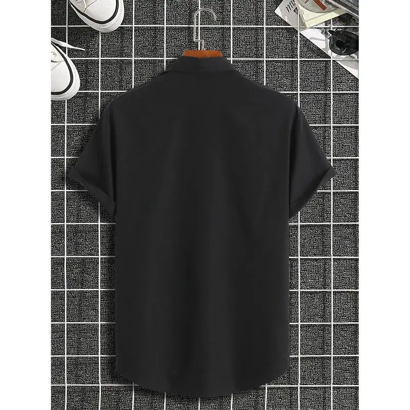 

Новинка Slim Fit ort Sve irt, мужская летняя тонкая трендовая искусственная кожа среднего возраста и ly, осенняя недеформируемая Thiened