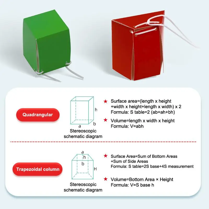 5 12 área de volume 3d desenho crianças idades corda aprendizagem para ensinar superfícies famílias livro geométrico puxar brinquedo alta qualidade durável