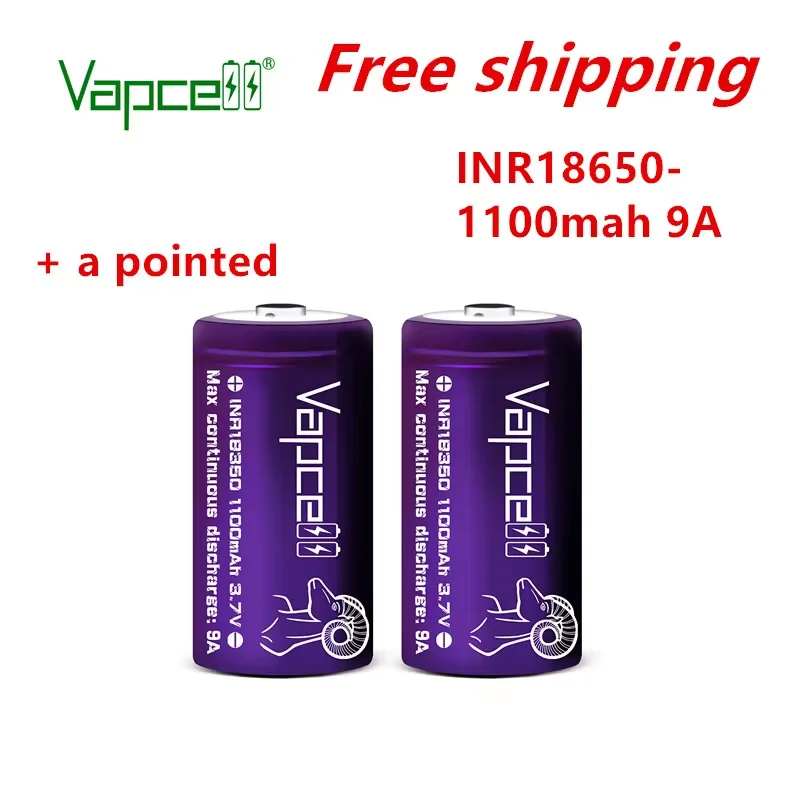 button top Vapcell18350 1100mah 9A lithium Battery 3.7V rechargeable batteries for flashlight tools