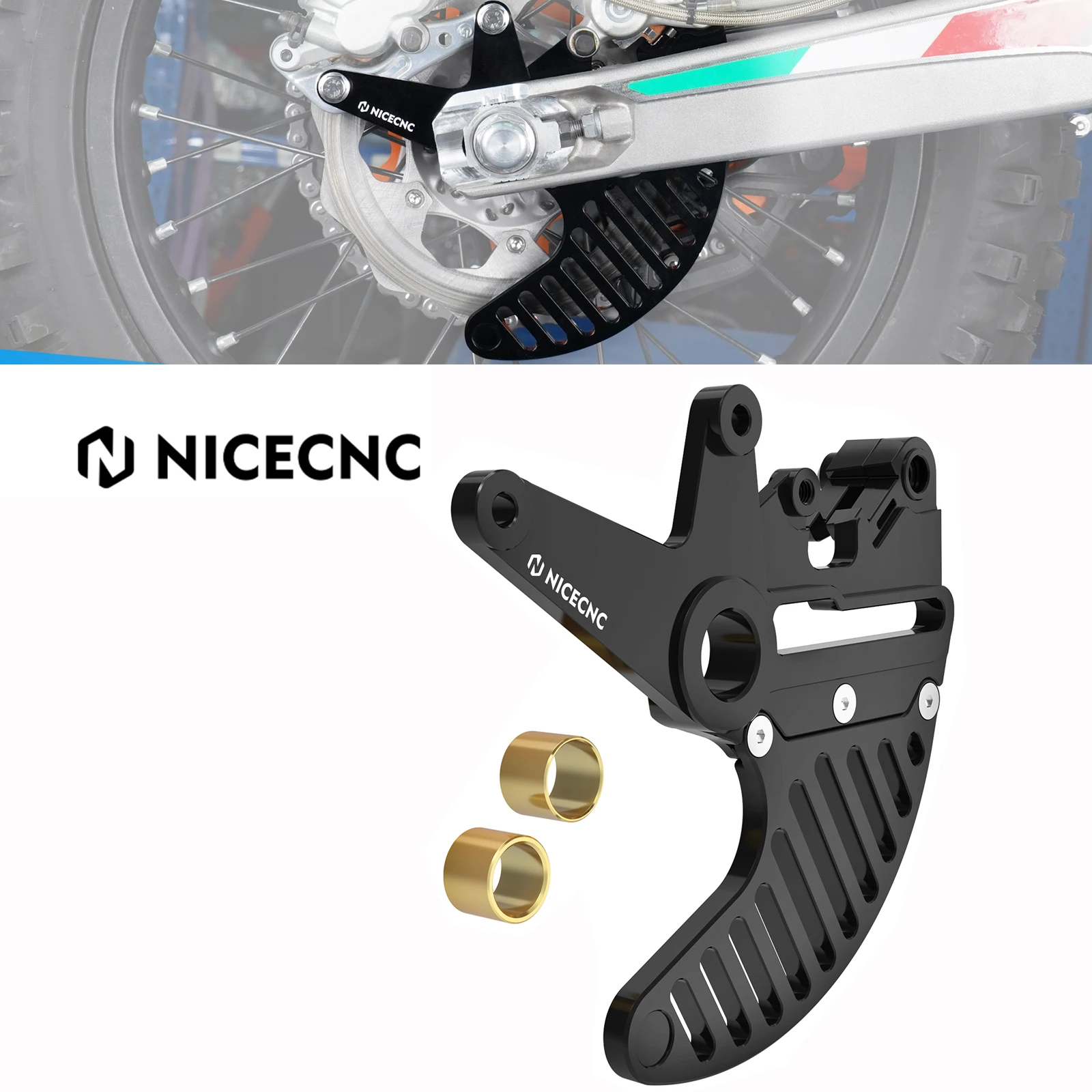 

NICECNC For Husqvarna TE 300 2014-2025 Rear Dual Calipers Bracket Stunt Brake Disc Guard TE250 FE350 FE450 FE501 FE250 TX300
