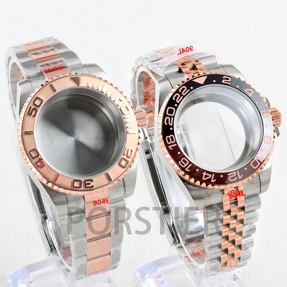 

Корпус часов NH35 40 мм с сапфировым стеклом для GMT SUB Yacht-Master NH34 NH35 NH36 NH38 Механизм из нержавеющей стали Oytser/Jubilee Strap