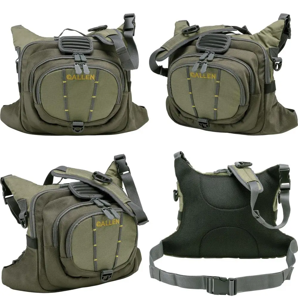 

Olive Fly Fishing Chest Pack by Allen Company - Holds 6 Tackle Boxes and Accessories
