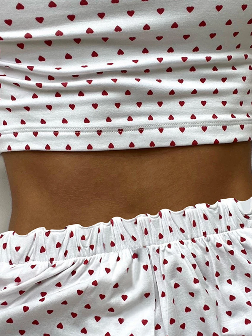 Marthaqiqi Summer Women Nightgowns Suit Tank Tops Sleepwear Crop Top Pajama Backless Nightie Shorts Casual Nightwear 2 Piece Set