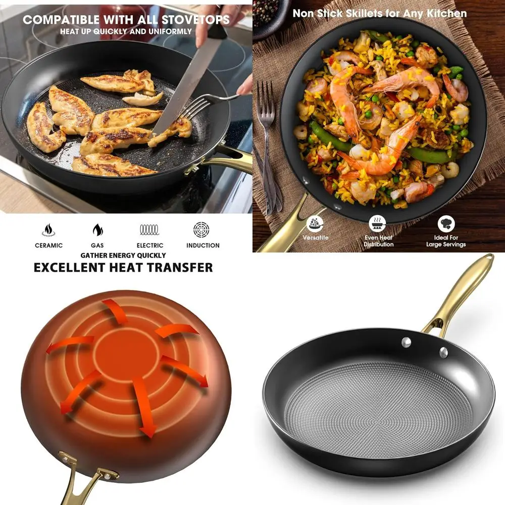 

12-дюймовая чугунная сковорода — профессиональная сковорода с антипригарным покрытием и крутой ручкой для легкой очистки, уникальная идея подарка