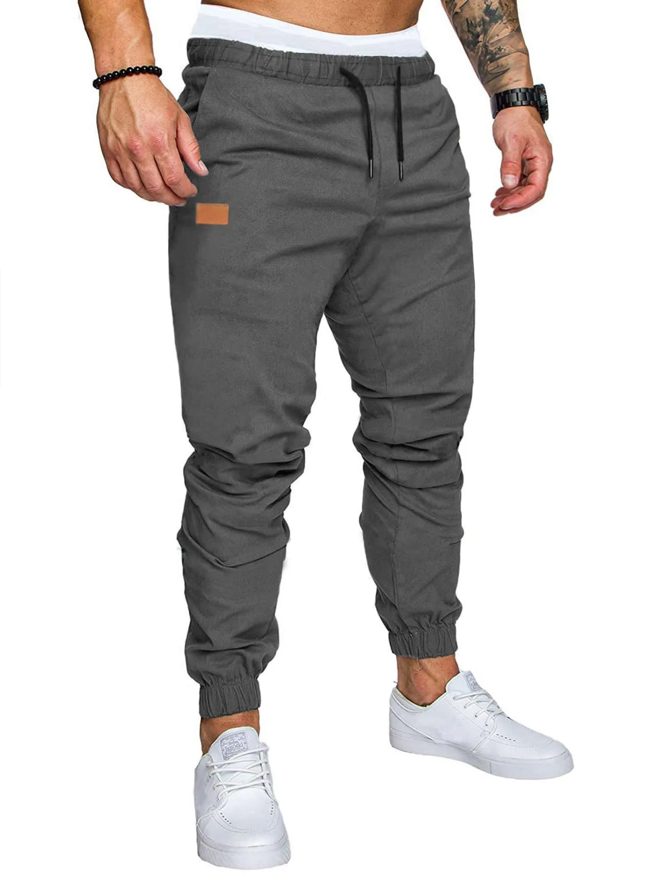 2024New Men\'s Casual Sports Pants Sweatpants Male Jogger Cargo Harem Pencil Pants Trousers Multi-pocket Sweatwear