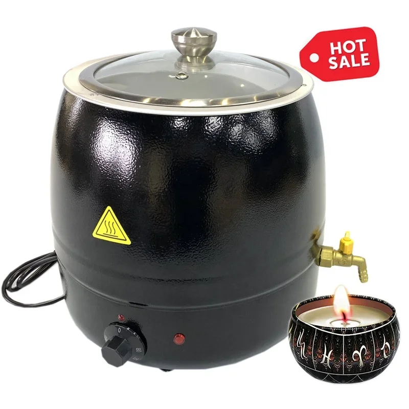 Black Color Large Size Stainless Steel Candle Making Kit Machine Electric Melting Candle Wax Melter