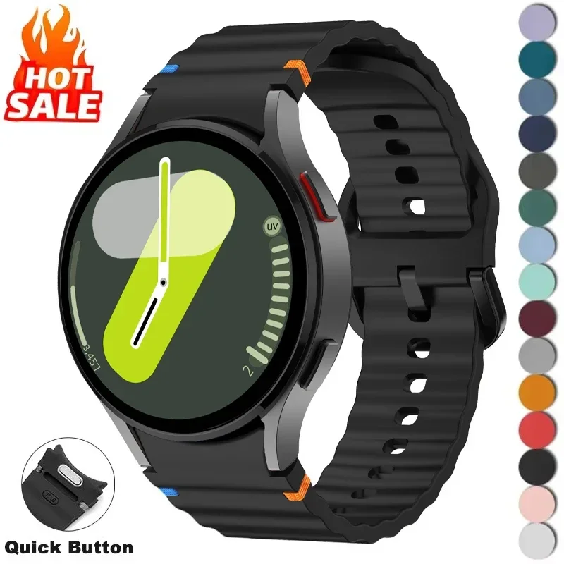 الرسمية 1:1 سيليكون حزام لساعة سامسونج جالاكسي 7 6 5 4 44 مللي متر 40 مللي متر 5Pro 45 مللي متر الفرقة غالاكسي ساعة 6 4 الكلاسيكية 43 مللي متر 47 مللي متر سوار #3
