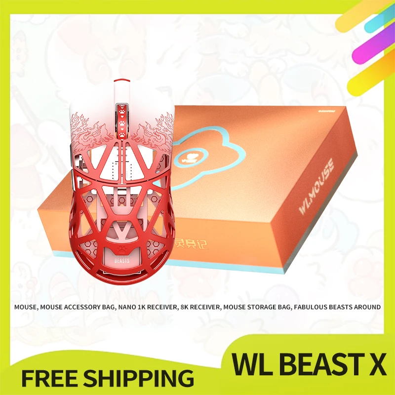 

Wanling Beast X Fabulous Beasts Mouse Wlmouse Dual Mode Magnesium Alloy 8k Paw3395 Gaming Mouse Lightweight Pc Gamer Accessories