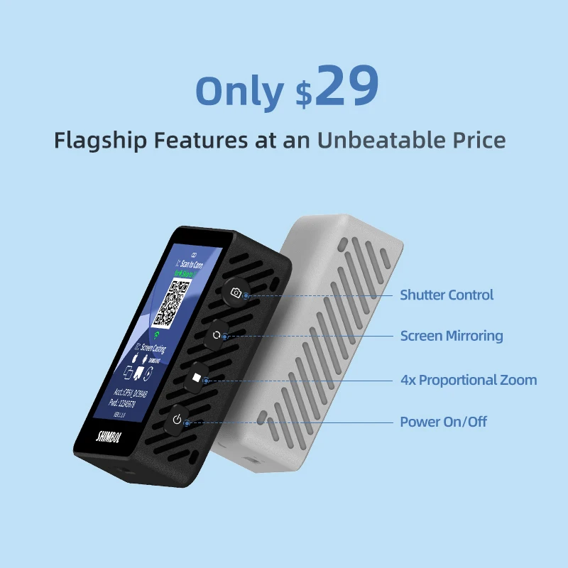 

Shimbol CP5 mini 2 Phone Vlog Selfie Monitor Screen 2.4" Rear Camera Monitor for Streaming TikTok iPhone Cellphone Photos