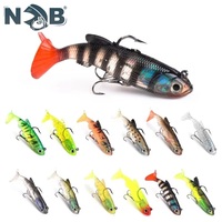 NGB 1PC Jig Head Soft Fishing Lure With Treble Hooks 8-10CM 15g 24.5g 3D Eyes Silicone Artificial Bait Swimbait Fishing Tackle