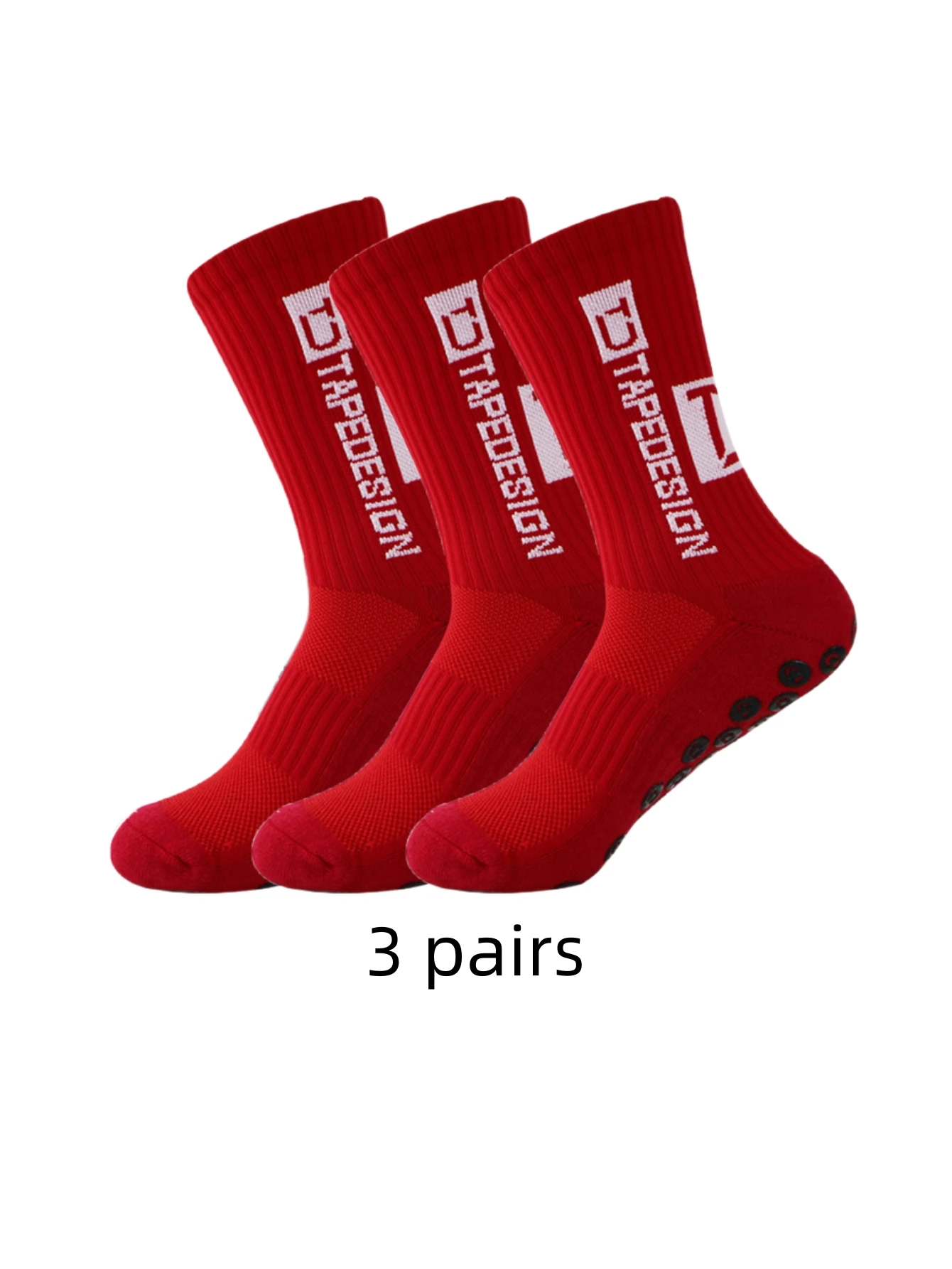 3 pairs of TC anti slip football socks with adhesive points and sports socks