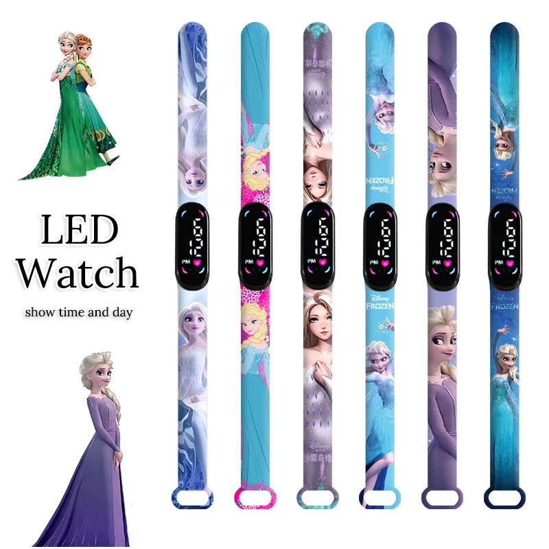 Frozen Princess Elsa Children Watches for Girls Sport Bracelet LED Women Watch Kids Electronic Digital Clock montre enfant