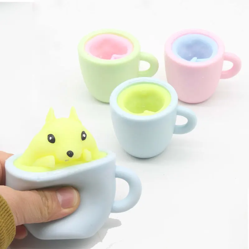 

Adult Teens Kids Funny Squeeze Squirrel Cup Anti-Stress Fidgets Toy Cute Animal Pinch Sensory Decompression Toy Party Favors 5cm