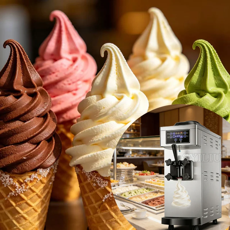 Children DIY Homemade Mini Desktop Fully‑Automatic Ice Cream Cone Maker, Household Small Ice Cream Machine for Home Kitchen
