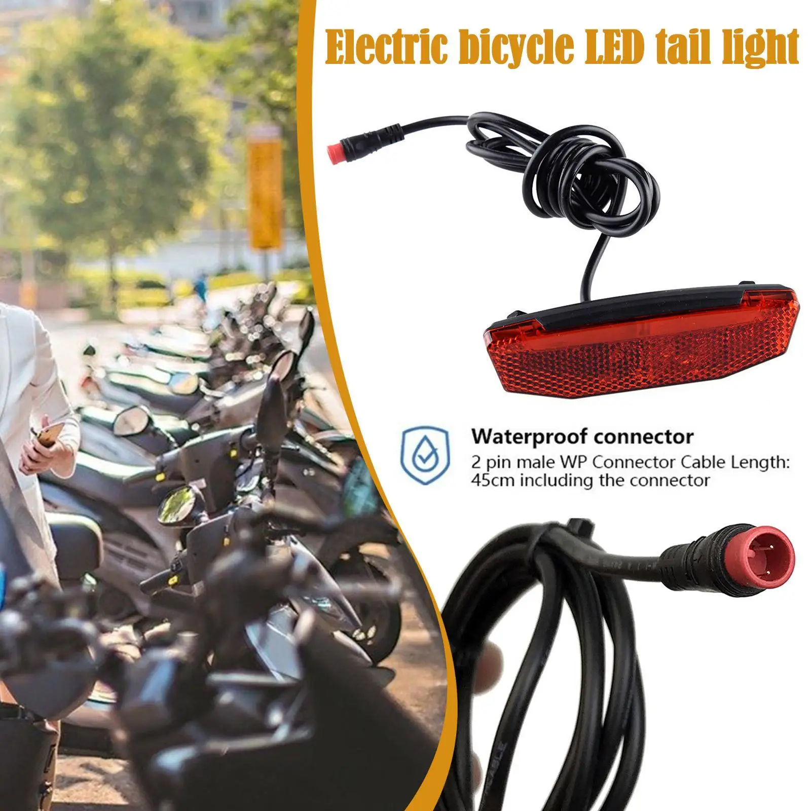 

Ebike Accessories 6-60V Bicycle Rear Tail Light Cycling Electric Bicycle Safety Warning Lamp Bicycle Ebike Tail Light