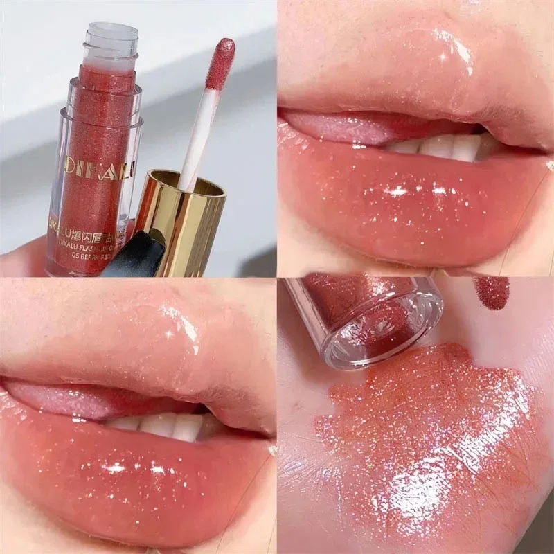 Waterproof Diamond Shimmer Glitter Lip Gloss Sparkling Glitter Liquid Lipstick Diamond Pearl Lip Gloss Korea Sexy Lip Make Up