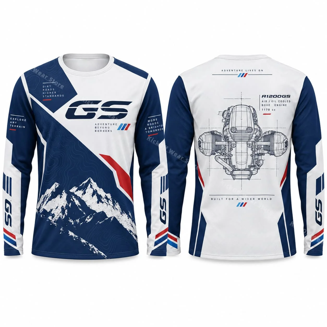GS Adventure Mens Tshirt  R1200GS Long Sleeve Motorcycle Motocross Jersey Off Road Dirt Bike Enduro Racing Unisex For Men Women