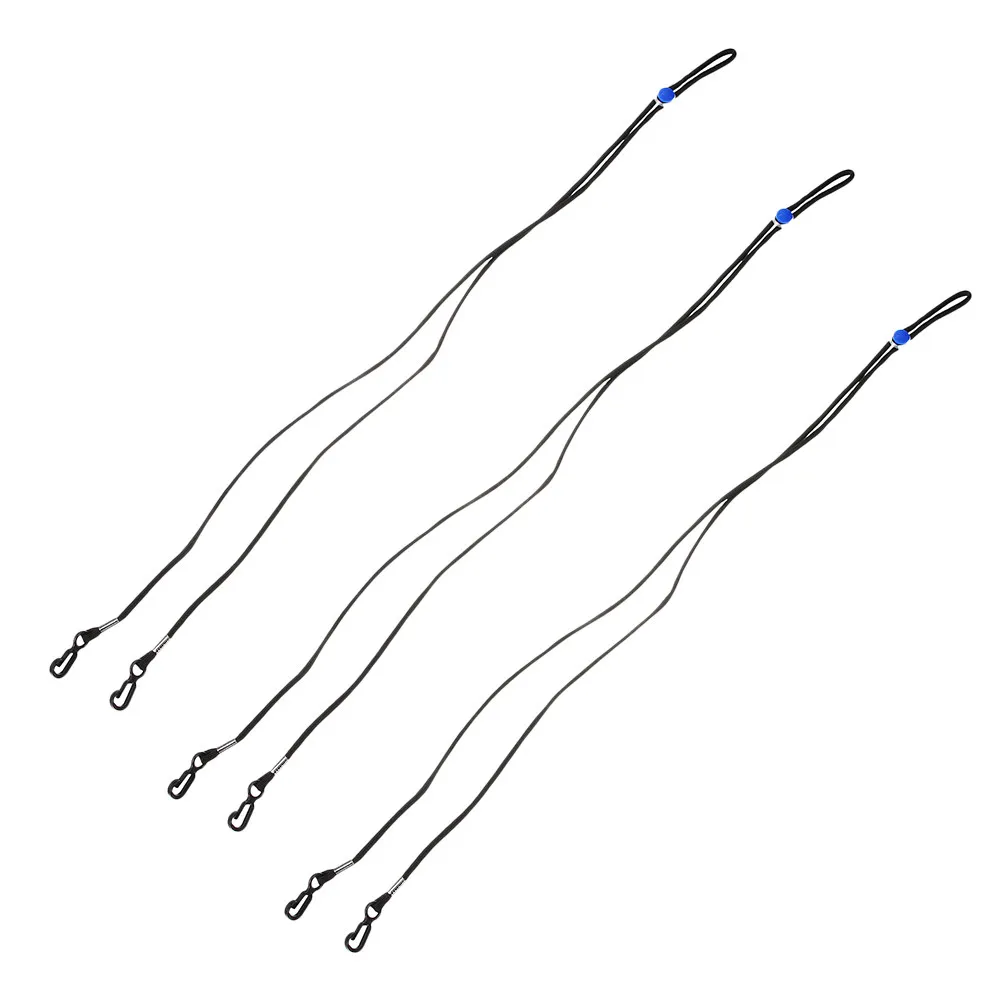 

3 Pcs Lanyard Baseball Glove Holder Clips Adjustable Gloves Straps Grabber Black Double Hook for Belt