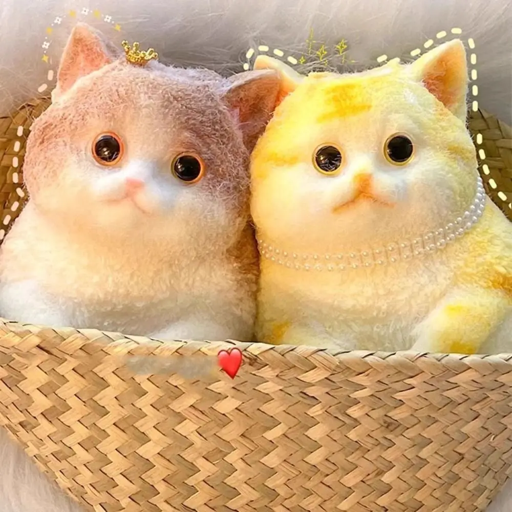 Cute Slow Rebound Big Cat Doll Squeeze Toy Animal Colorful Simulation Cat Squeeze Toys Mini Soft Cat Fidget Toy Adults