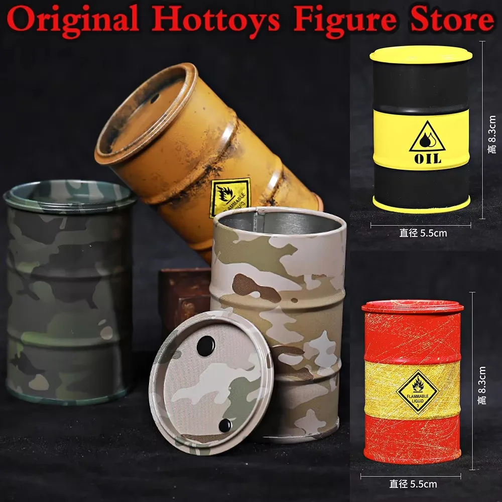 Auf Lager: 1/12 Maßstab, männlicher Soldat, Militärszenen-Zubehör, Miniatur-Ölfass, ca. 8 cm, für 6-Zoll-Actionfiguren und Spielzeugpuppen