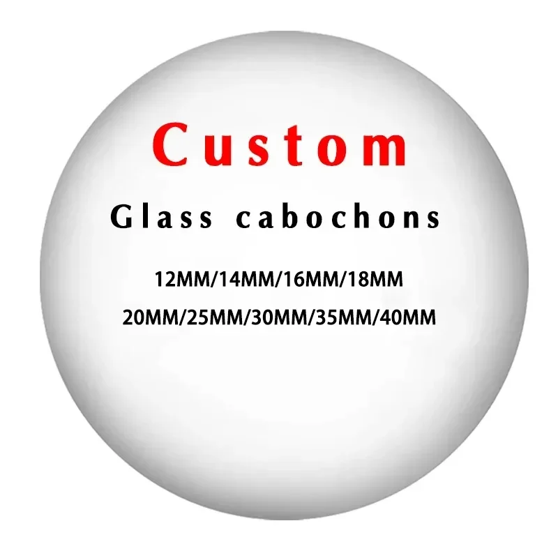 Personalized Photo Custom Pictures12pcs 12mm/14mm/16mm/18mm/20mm/25mm/30mm/35mm Round Photo Glass Demo Flat Back Making Finding