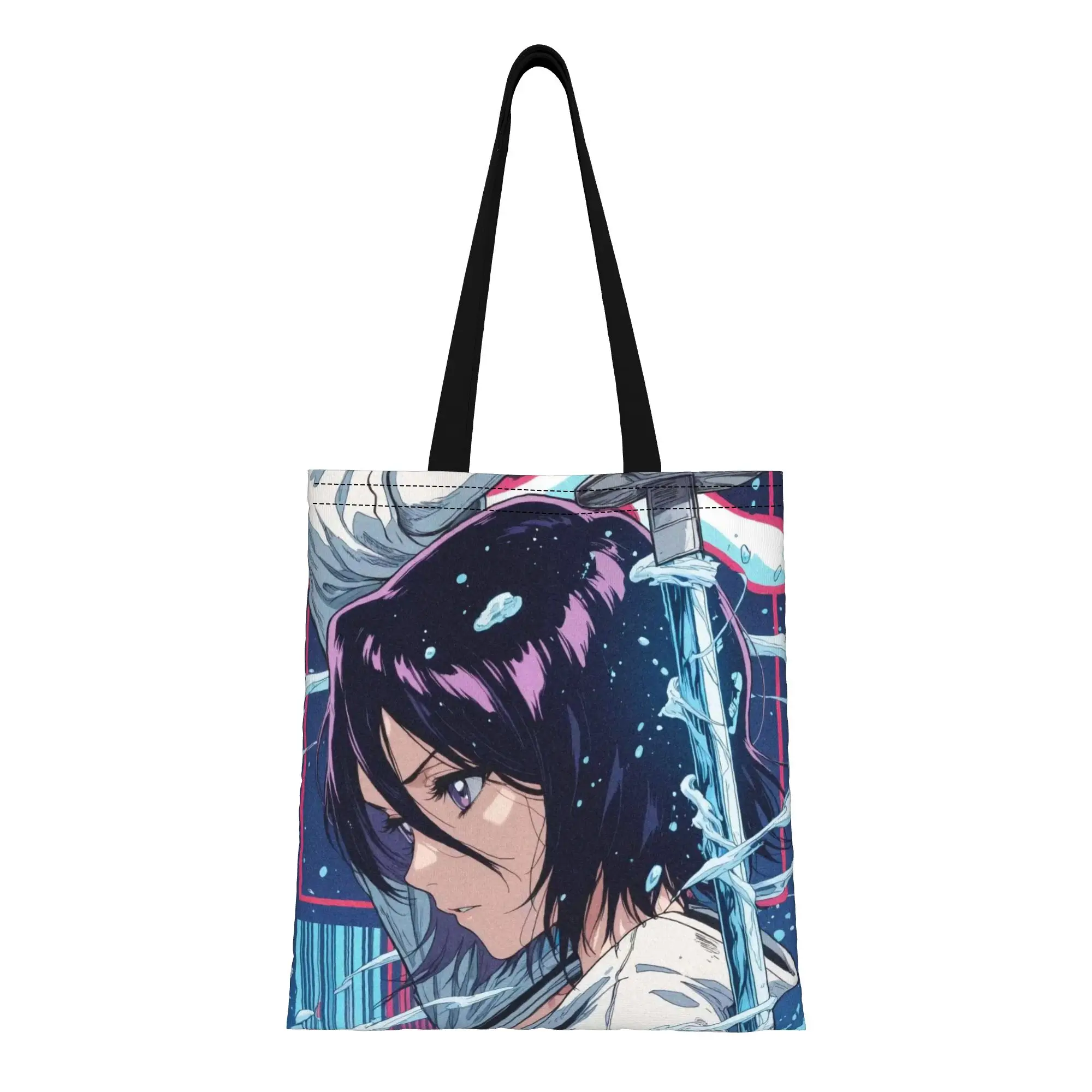 Back to school season Rukia Kuchiki (1) Bleach Canvas Tote Bag Perfect for Grocery Women's Top-Handle Bags
