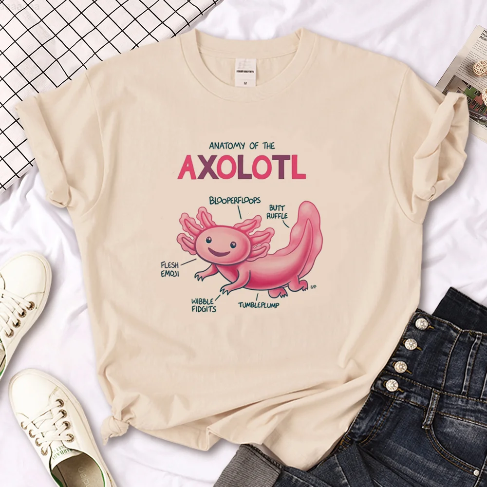 Ajolote Axolotl top women streetwear harajuku funny Tee female harajuku clothing